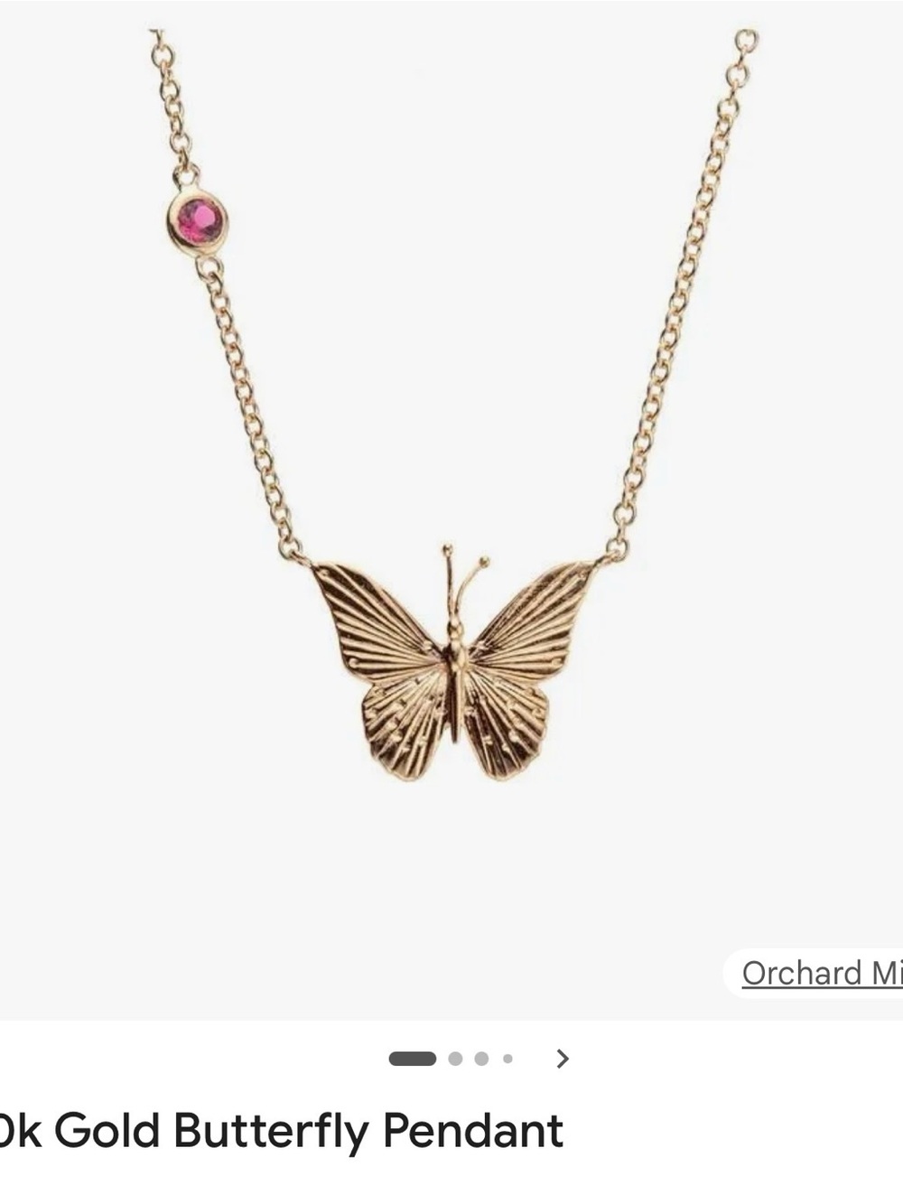 SOLD OUT Jane Win 10k Gold Butterfly Freedom Necklace w Pink Accent- $399 firm